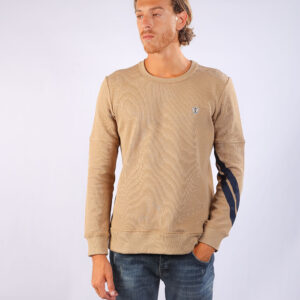 Striped Sleeve Sweatshirt Brown