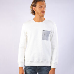 Patch Pocket Crewneck White