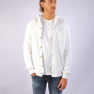 Bomber Jacket with Buttons White