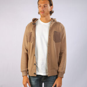 Bomber Jacket with Buttons Brown