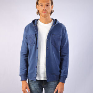Bomber Jacket with Buttons Navy Blue