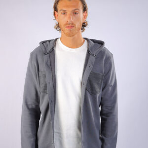 Bomber Jacket with Buttons Grey Anthracite