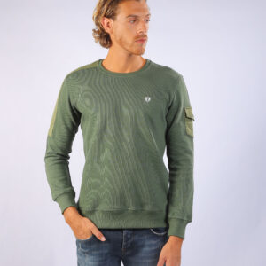 Functional Pocket Crewneck Olive Green