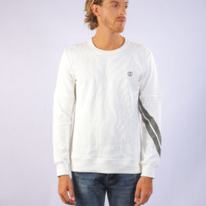 Striped Sleeve Sweatshirt White