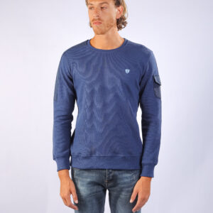 Functional Pocket Crewneck Navy Blue