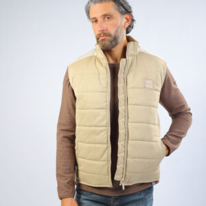 Ridge Quilted Gillet Beige