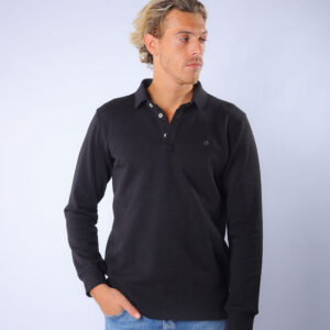 V-Polo Long Sleeves Black