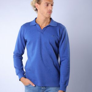 V-Polo Long Sleeves Blue