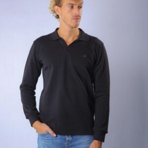 V-Polo Long Sleeves Black