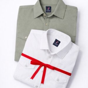 Over-shirt with front Pockets White