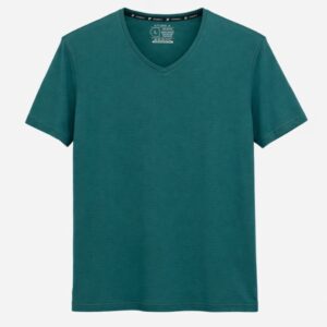 BASIC TEE V-NECK TEAL BLEU