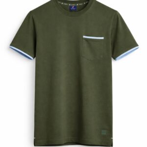 Bleu Contrast Pocket T-Shirt Military Green