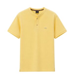 Button Neck T-Shirt – Soft Yellow