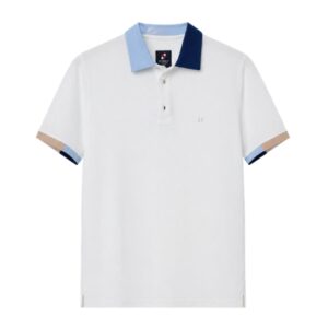 Marine Polo – White & Sand Beige