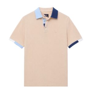 Marine Polo – Sand Beige & Navy Blue