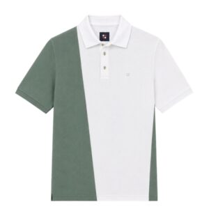 Vertical Side Polo – White & Green