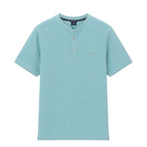 Button Neck T-Shirt – Mint Green