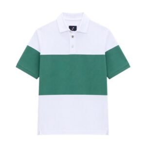 Classic Two Tone Polo – White & Green