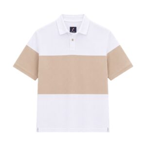 Classic Two Tone Polo – White & Sand Beige