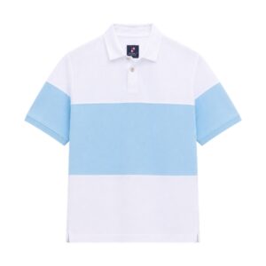 Classic Two Tone Polo – White & Sky Blue