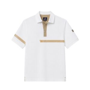 Signature Stripe Polo Collection - White & Sand Beige