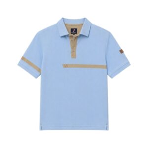 Signature Stripe Polo Collection - Sky Bleu & Sand Beige