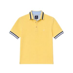 Line Polo – Soft Yellow & Navy Blue