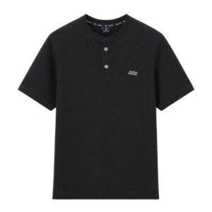Button Neck T-Shirt – LightBlack