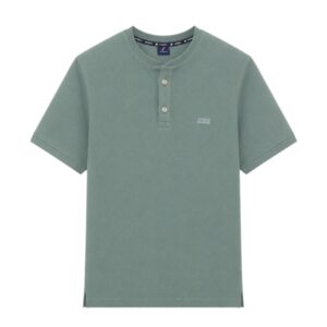 Button Neck T-Shirt – Sage Green