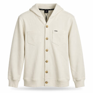 Studio X Button-Front Hooded Jacket - Off White