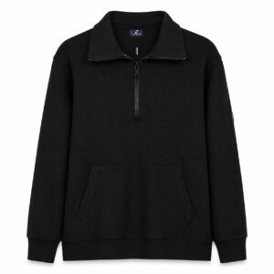 Studio X Quarter-Zip Funnel-Neck Sweatshirt - Black