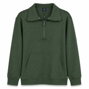 Studio X Quarter-Zip Funnel-Neck Sweatshirt - Olive Green