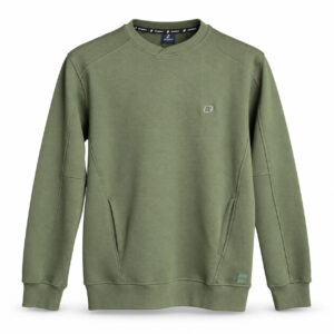 Studio X Side-Pocket Crewneck Sweatshirt - Olive Green