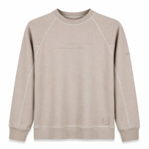 Studio X Contrast-Stitch Raglan Crewneck Sweatshirt - Stone