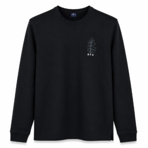 Studio X Botanical Graphic Long-Sleeve Sweatshirt - Black