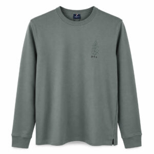 Studio X Botanical Graphic Long-Sleeve Sweatshirt - Sage Grey