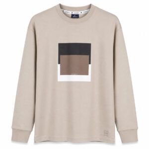 Studio X Geometric Graphic Crewneck Sweatshirt - Stone