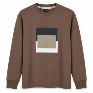 Studio X Geometric Graphic Crewneck Sweatshirt - Mocha Brown