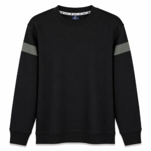 Studio X Contrast Arm-Stripe Crewneck Sweatshirt - Black and Grey