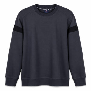 Studio X Contrast Arm-Stripe Crewneck Sweatshirt - Charcoal Grey and Black