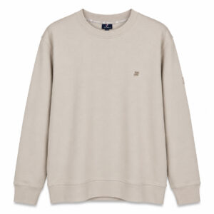 Studio X Geometric Back-Print Crewneck Sweatshirt - Stone