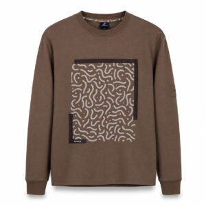Studio X Abstract Graphic Crewneck Sweatshirt - Mocha Brown
