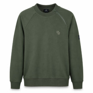 Studio X Asymmetric-Zip Raglan Sweatshirt - Olive Green