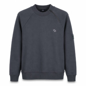 Studio X Asymmetric-Zip Raglan Sweatshirt - Charcoal Grey