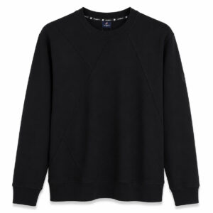 Studio X Geometric-Seam Crewneck Sweatshirt - Black