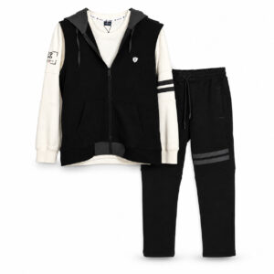 Studio X Black & Ecru Three-Piece Tracksuit