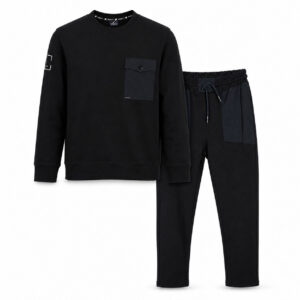 Studio X Black & Navy Pocket-Detail Tracksuit